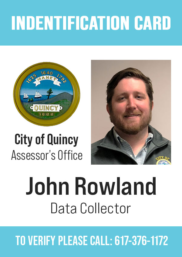 Data Collector’s identification card, with photo, name, job, office, and phone number.